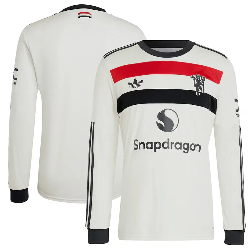 Camiseta Manchester United Tercera Equipación 24/25 Manga Larga - Blanca