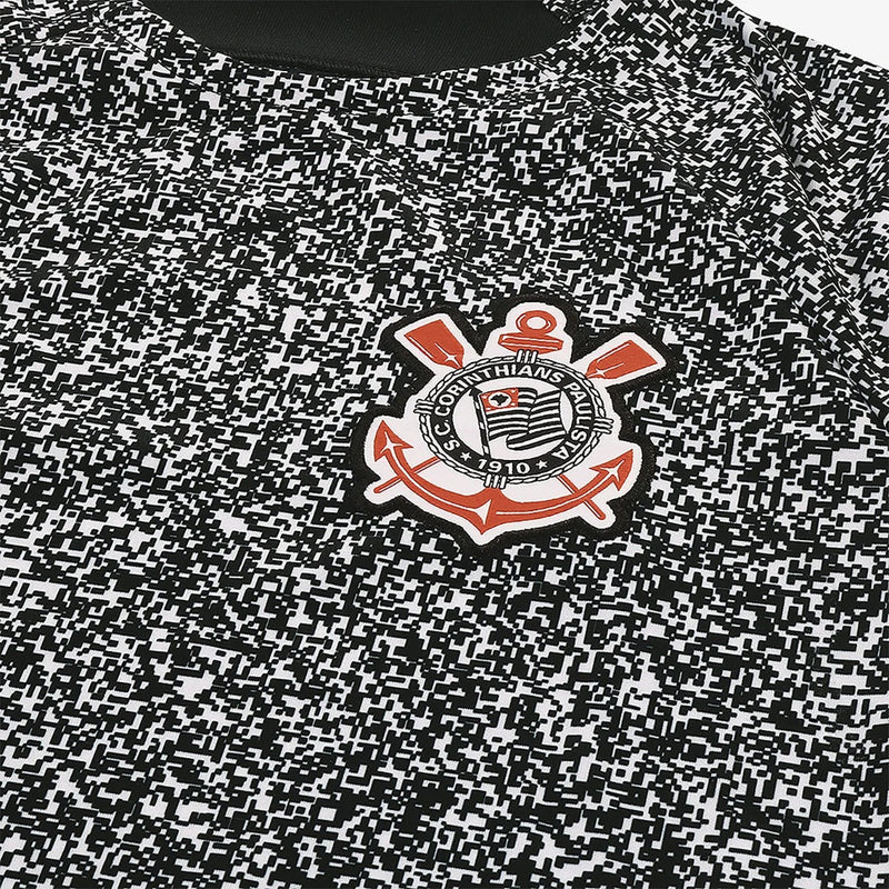 Camiseta Corinthians Pré-Jogo 24/25 - Blanca e Negra