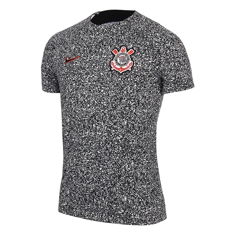 Camiseta Corinthians Pré-Jogo 24/25 - Blanca e Negra
