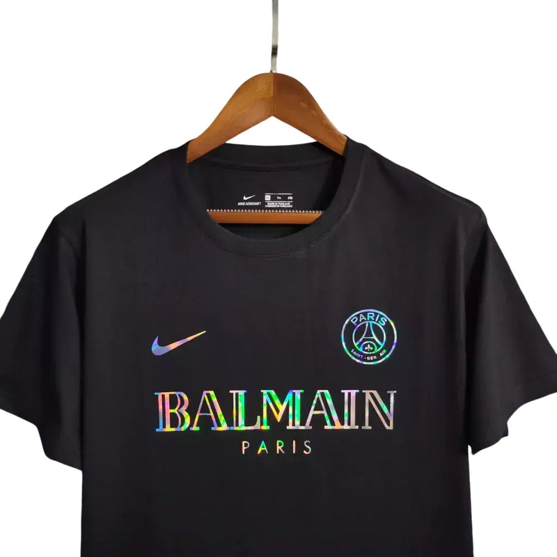 Camiseta PSG Balmain - Negra Refletiva