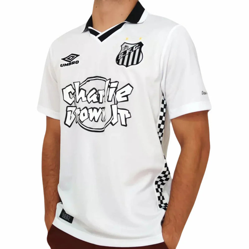 Camiseta Santos Charlie Brown Jr. Dias de Glória - Blanca