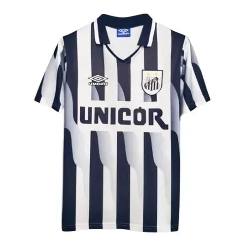 Camiseta Santos Segunda Equipación 1998 Retro - Blanca e Negra