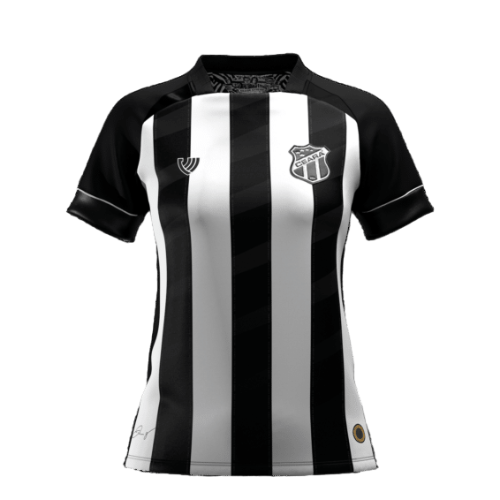 Camiseta Ceará Primera Equipación 24/25 Mujer - Negra e Blanca