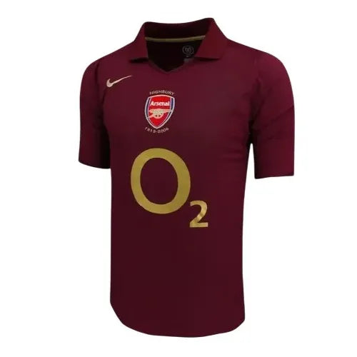 Camiseta Arsenal Primera Equipación 05/06 Retro - Vinho
