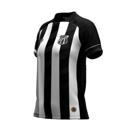 Camiseta Ceará Primera Equipación 24/25 Mujer - Negra e Blanca