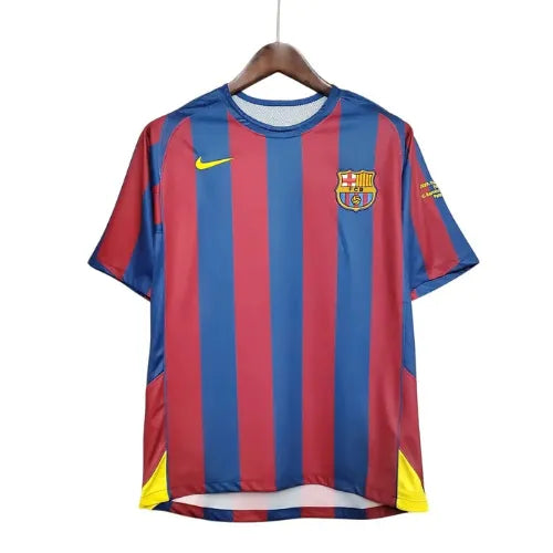 Camiseta Barcelona 05/06 Retro - Azul e Roja