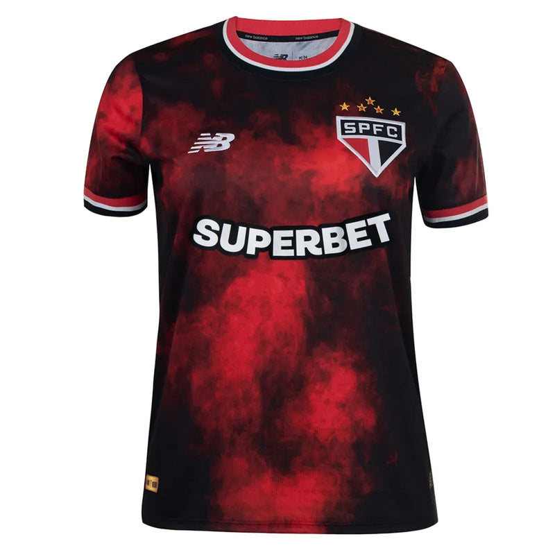 Camiseta São Paulo Mujer Tercera Equipación 24/25 - Negra e Roja