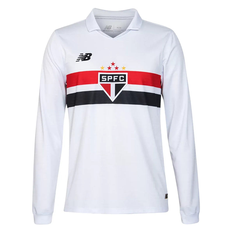 Camiseta São Paulo Primera Equipación 24/25 Manga Larga - Blanca