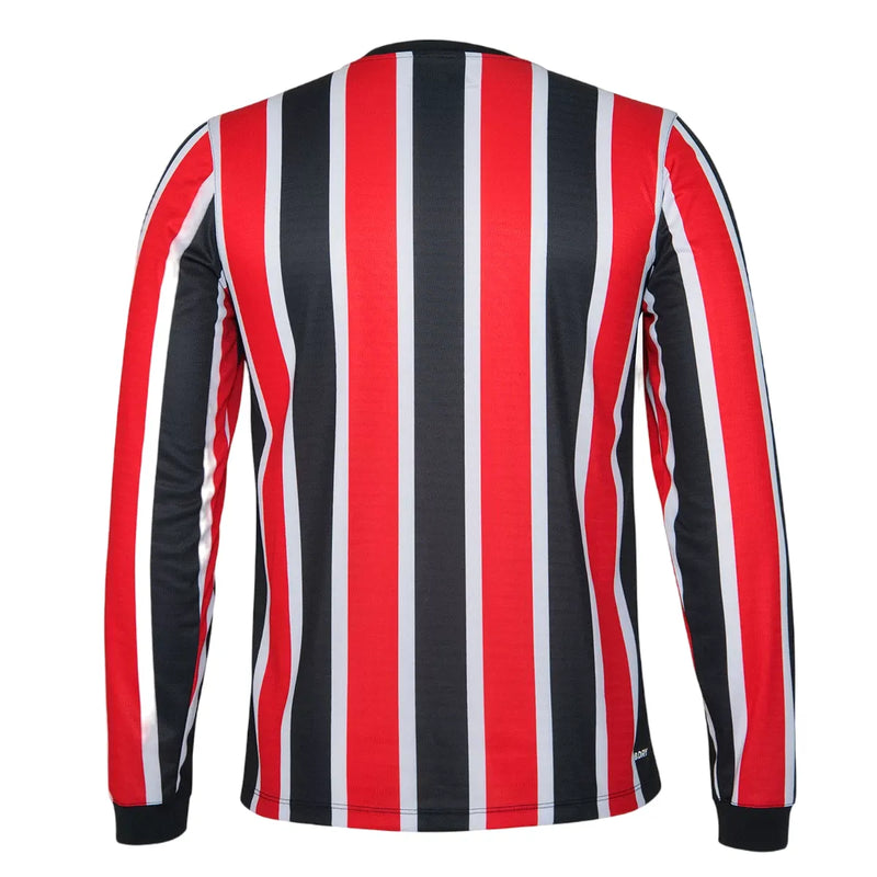 Camiseta São Paulo Segunda Equipación 24/25 Manga Larga - Roja e Blanca