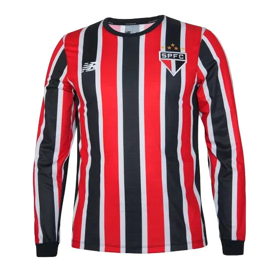 Camiseta São Paulo Segunda Equipación 24/25 Manga Larga - Roja e Blanca