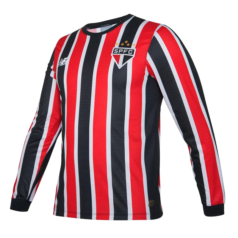 Camiseta São Paulo Segunda Equipación 24/25 Manga Larga - Roja e Blanca